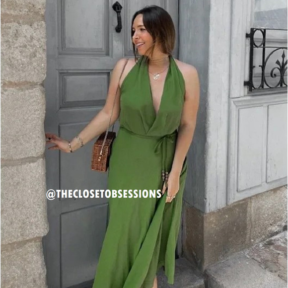 ZARA BLOGGER FAVE!!! V-Neck Long Dress NWT - Picture 14 of 16